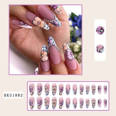 Mid-length almond press on nails