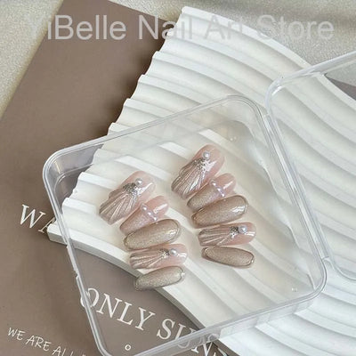 Pearl press on nails