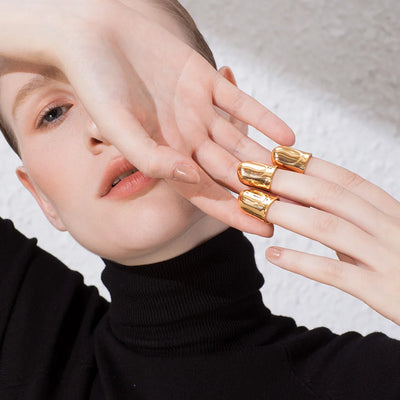 Punk Nails Ring Finger Rings