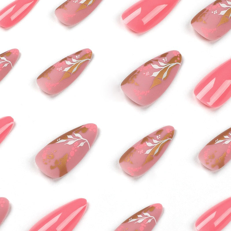 Pink press on nails