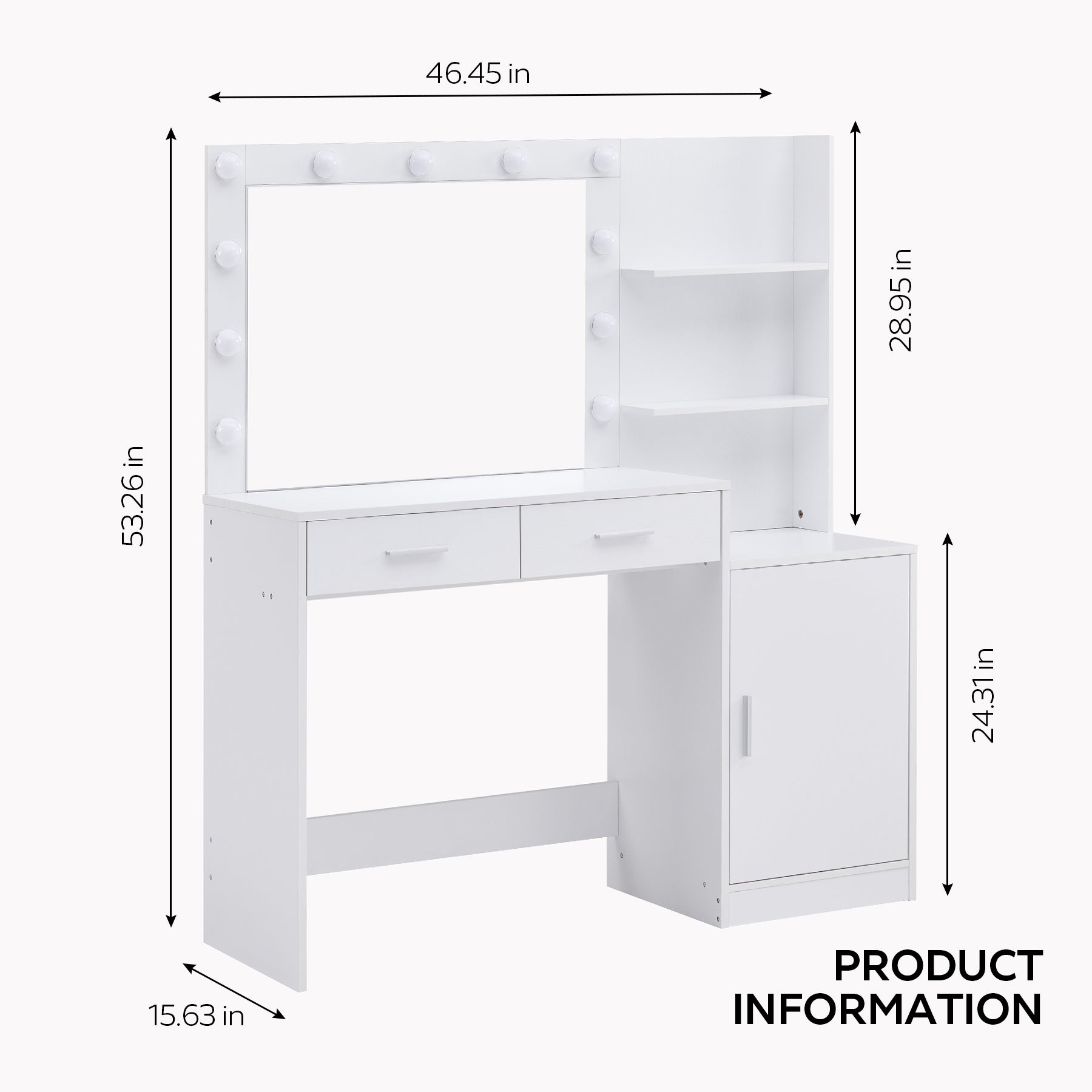 Stylish makeup vanity desk with storage