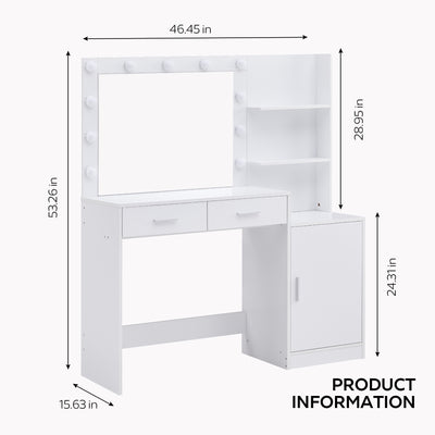Stylish makeup vanity desk with storage