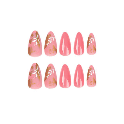 Pink press on nails