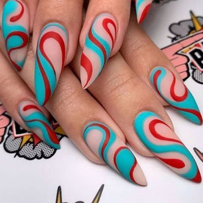 Uñas Almendra Press-On – Set Reutilizable 10 Estilos | Almond Press-On Nails