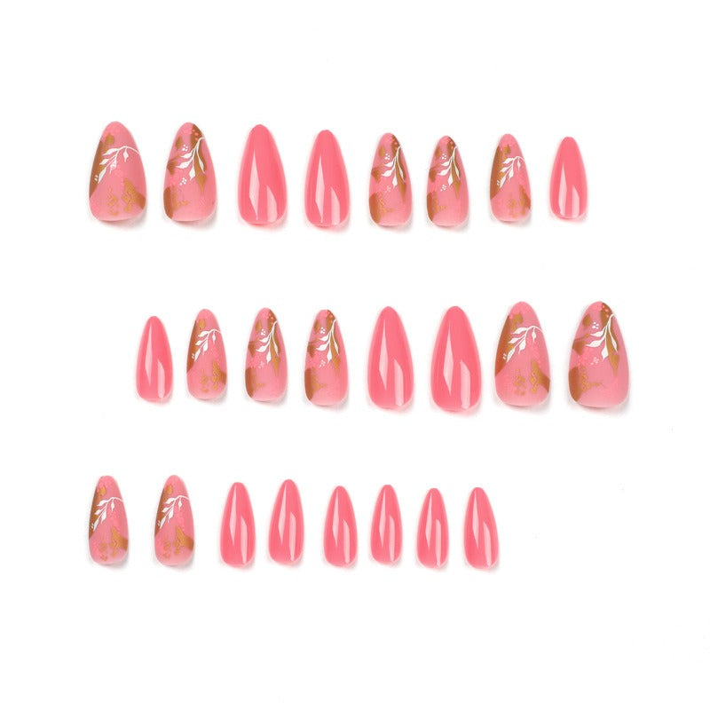 Pink press on nails