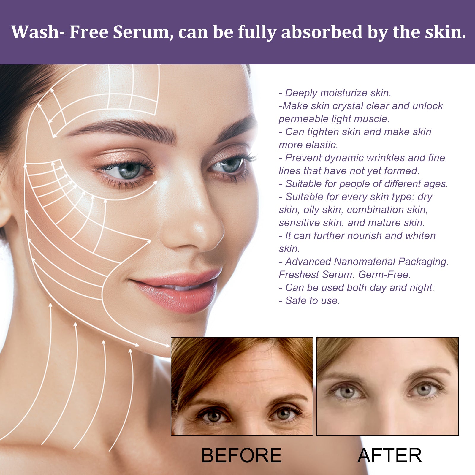 jaysuing Collagen Anti-Aging Firming Essence, Reduces Lines Hydrates Anti-wrinkle Skincare Essence