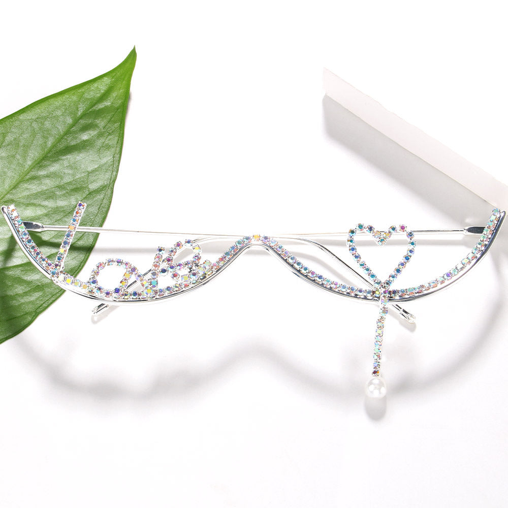 Designer Eyeglasses Frames for Women Alloy Half Frame No Lenses Fashion Face Jewelry Eye Wear Decoration Make up Rave