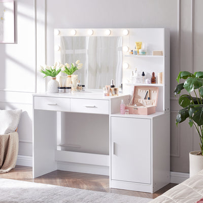 Stylish makeup vanity desk with storage