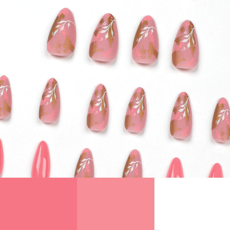 Pink press on nails