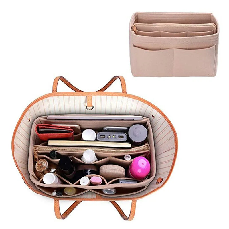 Multi-pocket women's makeup bag