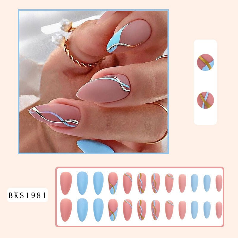 Uñas Almendra Press-On – Set Reutilizable 10 Estilos | Almond Press-On Nails