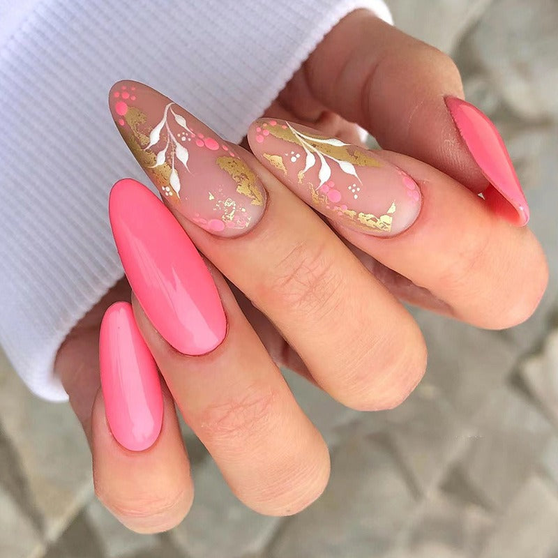 Pink press on nails