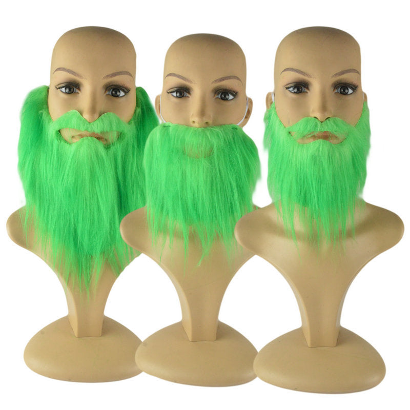 Dress up St Patrick's Day Decoration Irish Green Beard Green Bearded Beard Carnival Show Fake Beard