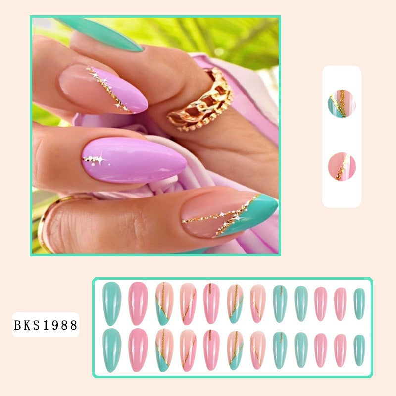 Uñas Almendra Press-On – Set Reutilizable 10 Estilos | Almond Press-On Nails