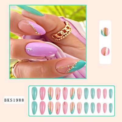 Uñas Almendra Press-On – Set Reutilizable 10 Estilos | Almond Press-On Nails