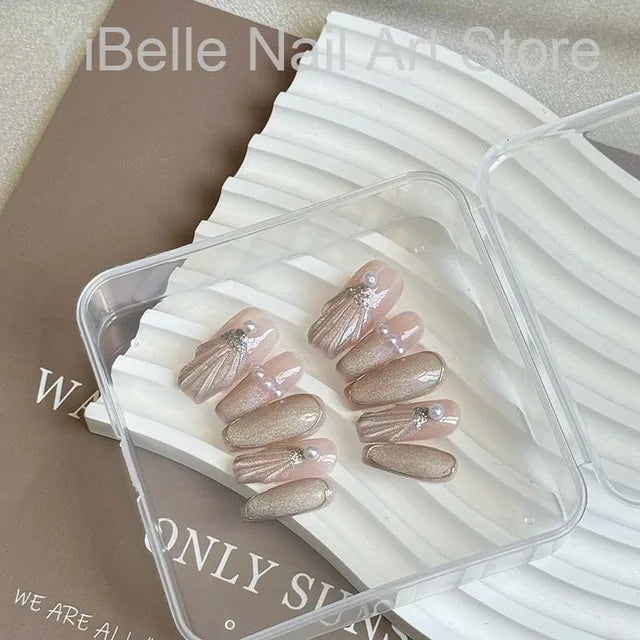 Pearl press on nails