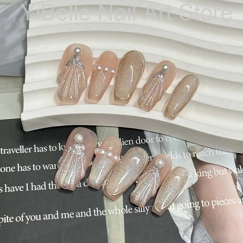 Pearl press on nails