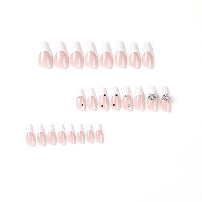 White French press on nails