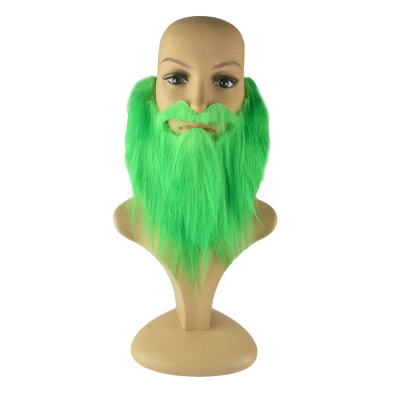 Dress up St Patrick's Day Decoration Irish Green Beard Green Bearded Beard Carnival Show Fake Beard
