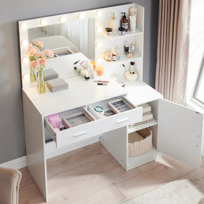 Stylish makeup vanity desk with storage