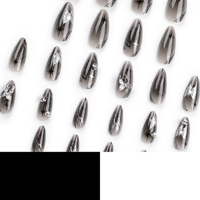 Bow wear manicure long almond nails fake nails